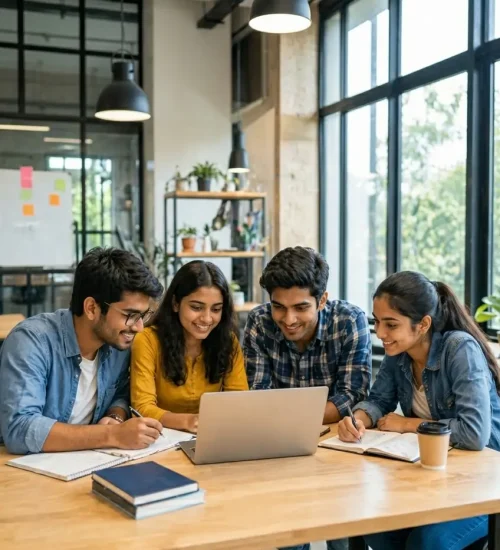 Student studing IT Course